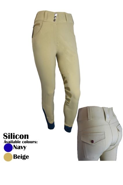 Foxtrot Riding Competition Breeches- Silicon Knee Patch With Lycra Sock